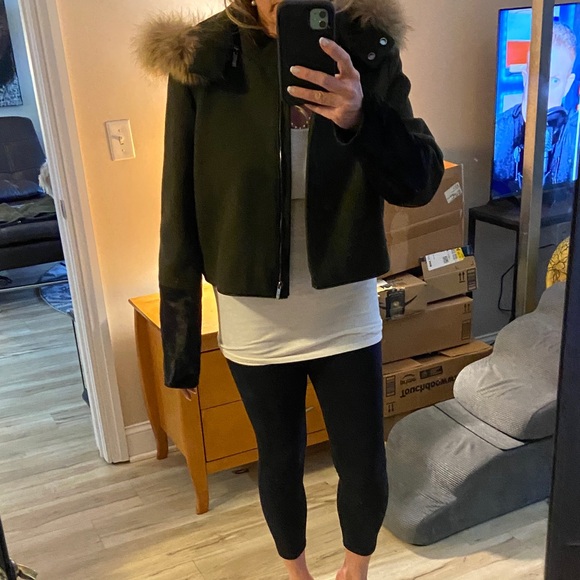 Zac Posen Genuine Raccon/ Baby Calf Fur Wool Convertible Coat US 14 / XL - Picture 15 of 16